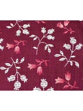Benartex Burgundy Floral Cotton Fabric 13" x 42" Quilting Sewing Crafts USA